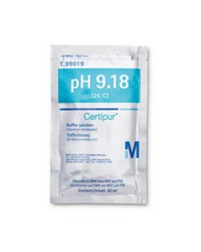 Buffer solution (di-sodium tetraborate) tracable to SRM from NIST and PTB pH 9.18 (25°C) Certipur®