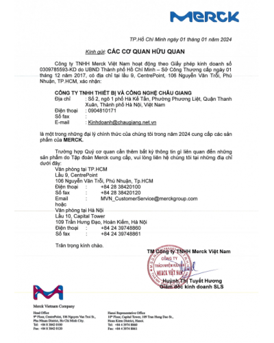 Đại lý phân phối hóa chất Merck